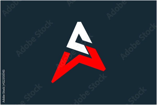 Obraz Initial AS Logo Design Vector