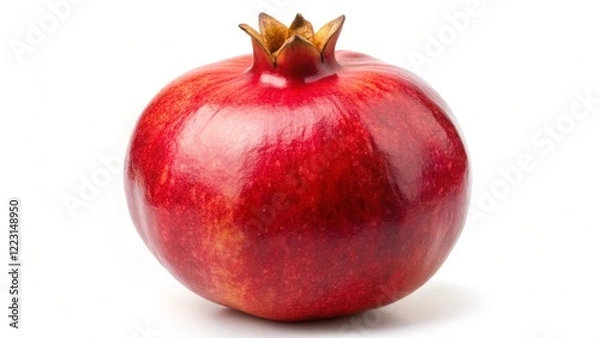Fototapeta ripe pomegranate isolated on white background Generative Ai.
