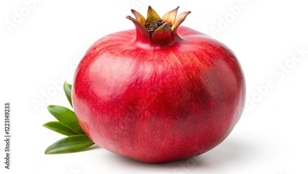 Fototapeta ripe pomegranate isolated on white background Generative Ai.
