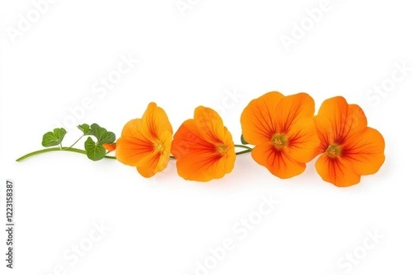 Obraz Vibrant orange flowers arranged elegantly on a white background, showcasing their beauty