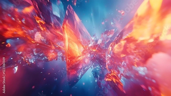 Fototapeta Vibrant fluid abstract artwork featuring radiant bold patterns creative futuristic aesthetic design and dynamic movement of color light and energy