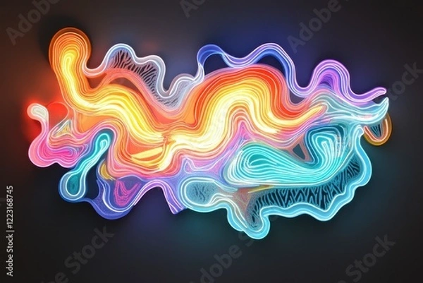 Fototapeta Colorful Abstract Light Trails on Dark Background for Modern Art