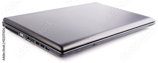 Obraz Closed laptop over white