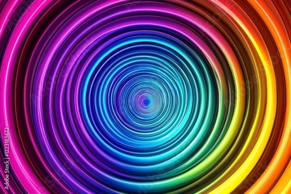 Fototapeta Colorful Abstract Spiral Design with Vivid Rainbow Shades