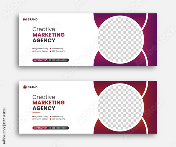 Fototapeta Social media cover vector templates fully editable. facebook cover header for social media and website advertisement.