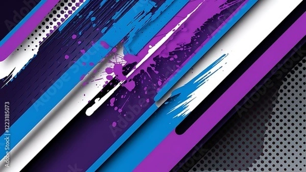 Obraz Modern Abstract Background with Diagonal Lines and Splatter Paint Effect for Business Use