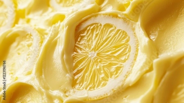 Obraz Yellow lemon tart with creamy texture