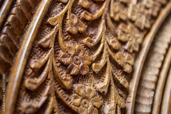 Obraz Wood carving textures and patterns.