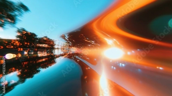 Fototapeta Abstract art with vibrant lighting effects