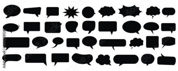 Fototapeta dialogue box silhouette vector set