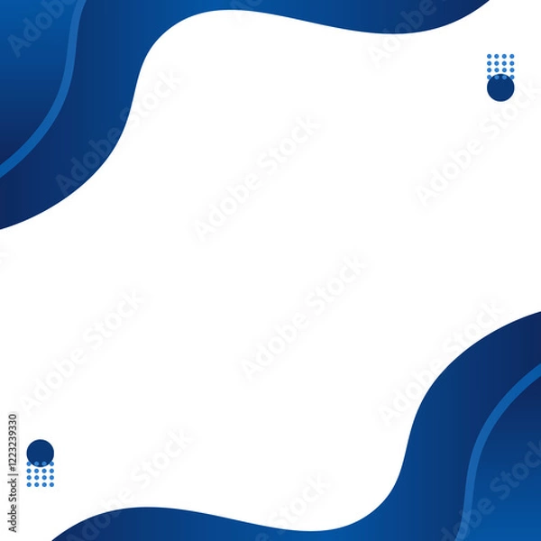 Fototapeta Blue and White Modern Bordered Background Instagram Post - 1