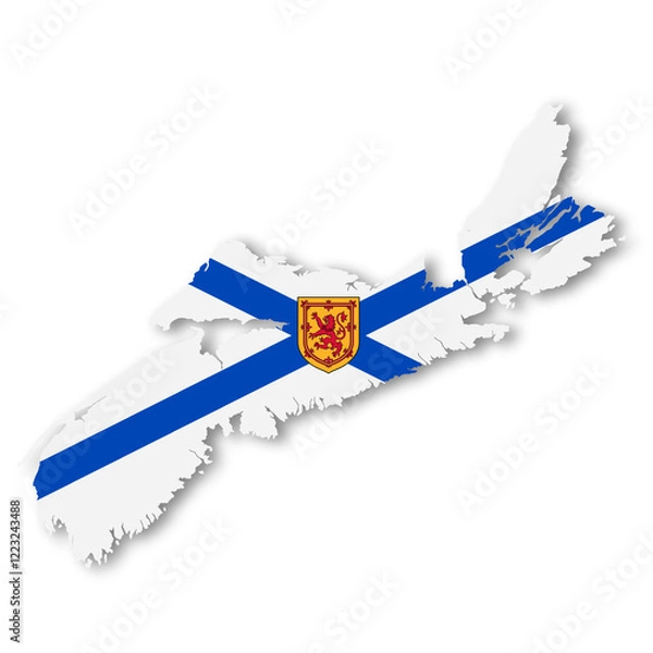Fototapeta Nova Scotia Canada Province flag map