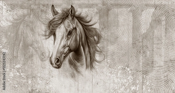 Obraz Beautiful  horse. llustration can be used as wallpaper, poster, decoration	