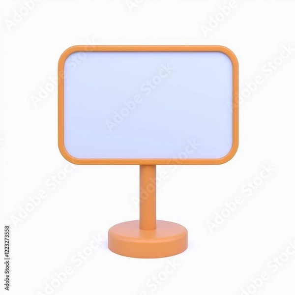 Fototapeta A simple orange table sign with a blank white surface, suitable for displaying messages or information in various settings.