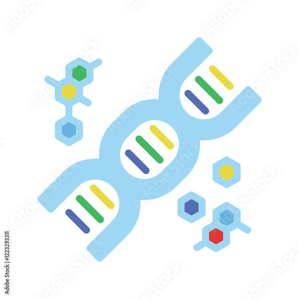 Fototapeta DNA and RNA icon vector flat