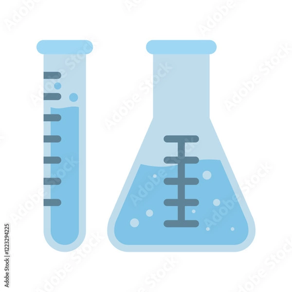 Fototapeta flask and erlenmeyer icon vector flat