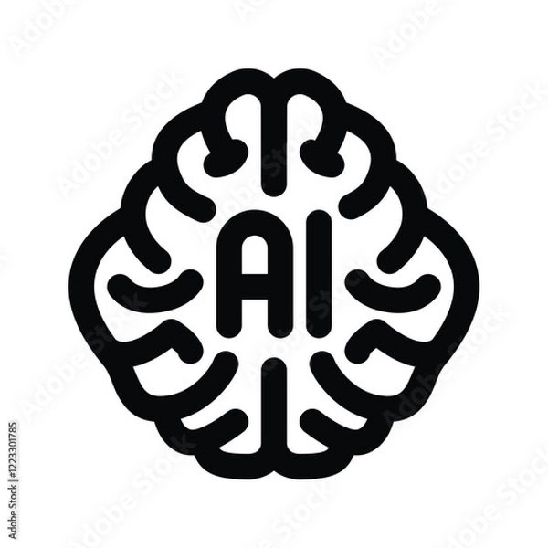 Fototapeta AI Brain icon vector