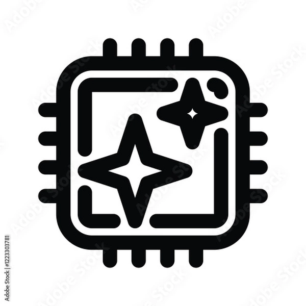 Fototapeta AI Processor icon vector