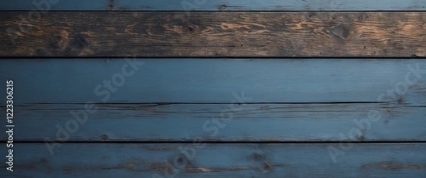 Fototapeta Dark Blue and Brown Weathered Wooden Texture Background