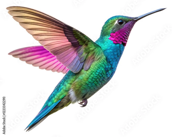 Fototapeta colorful hummingbird isolated on transparent background