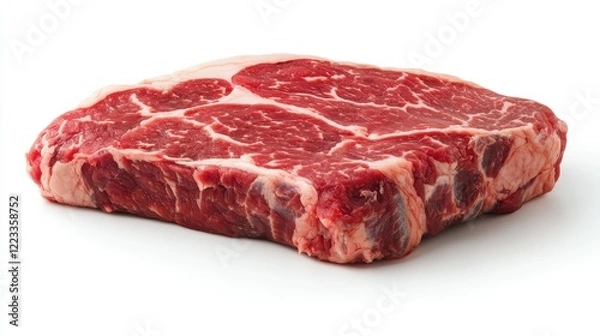Obraz Fresh Raw Beef Chuck Steak Isolated on White Background