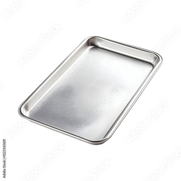 Fototapeta Durable Stainless Steel Baking Sheet Isolated on Transparent Background
