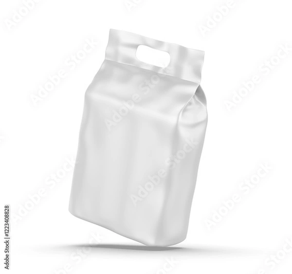 Fototapeta Die cut handle bag blank mockup template 3d illustration.