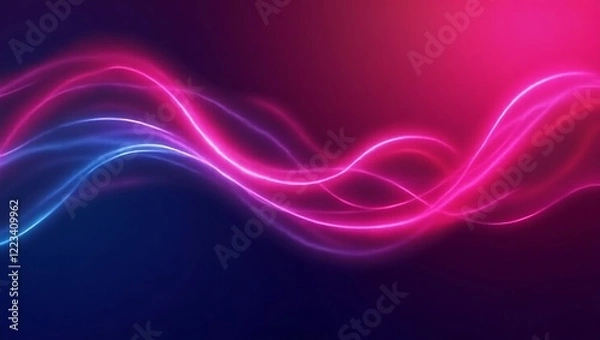 Fototapeta Abstract purple and magenta wavy background. Generative Ai.