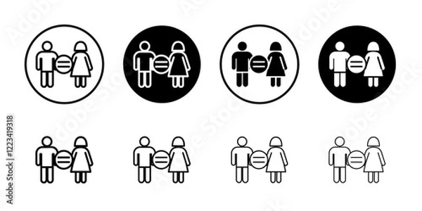 Obraz Gender equality icon Vector logo set flat