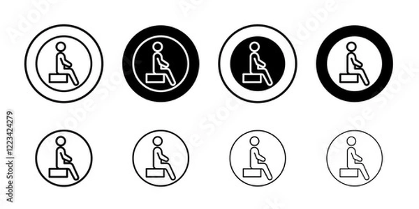 Obraz Sitting icon Vector logo set flat