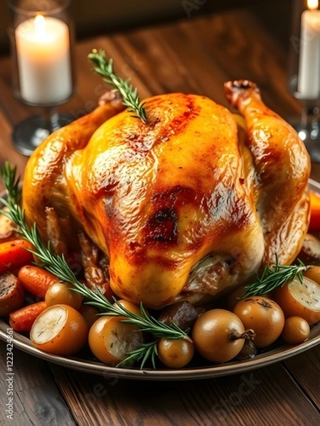 Obraz roasted chicken with vegetables