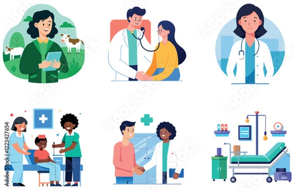 Obraz Modern Doctor's Digital Medicine Bundle: Secure Patient Data Collection Stickers