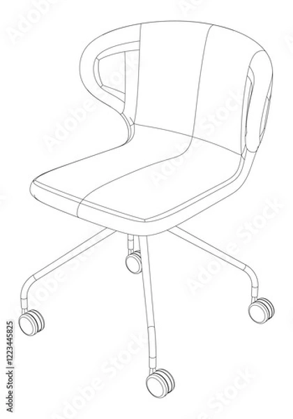 Fototapeta Office Chair doodle icons collection in vector. Hand drawn chair icons set in vector. Doodle Office chair illustrations collection in vector
