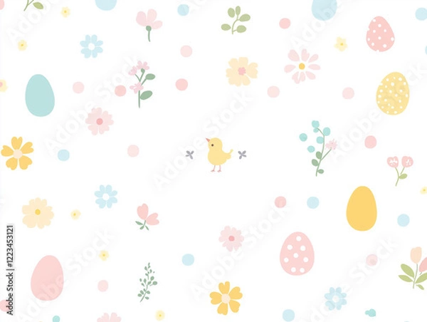 Fototapeta White background with a bird and eggs