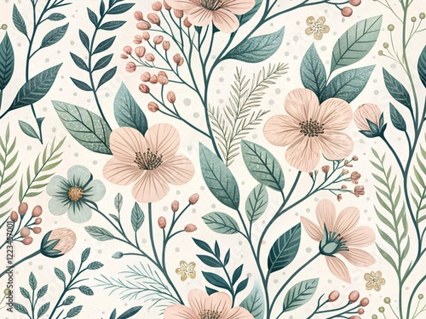 Fototapeta beautiful floral ornament - seamless pattern for your design