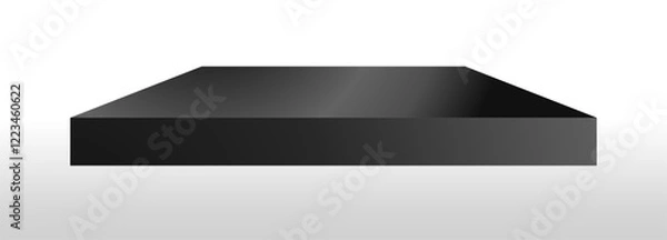 Obraz Black podium square 3d Empty stage, product platform background, Vector illustration
