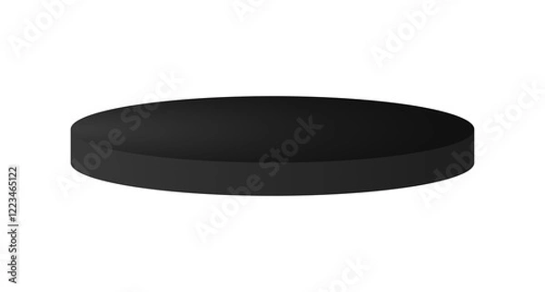 Obraz Black podium circle 3d Empty stage, product platform background, Vector illustration