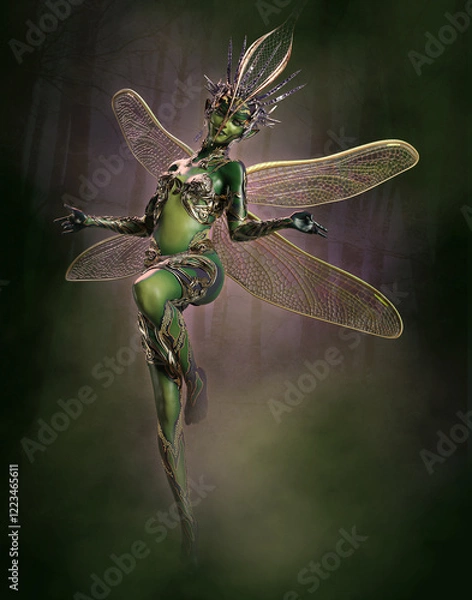 Obraz Little Dragon-Fly Fairy, 3d Computer Graphics