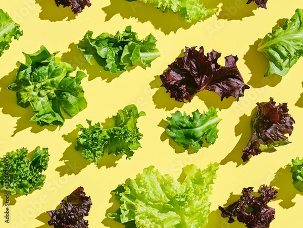 Obraz Salad leaves seamless tile pattern