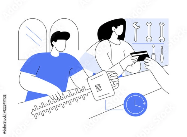 Fototapeta Tool rental isolated cartoon vector illustrations.