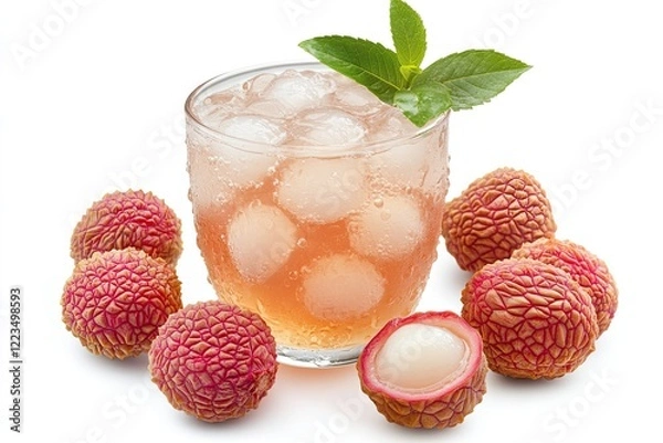 Obraz Ice lychee tea isolated on white background