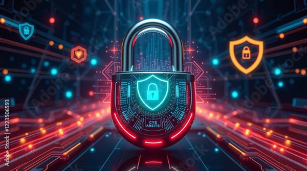 Fototapeta Innovative Cybersecurity Solutions: Cutting-Edge Electronic Lock Systems