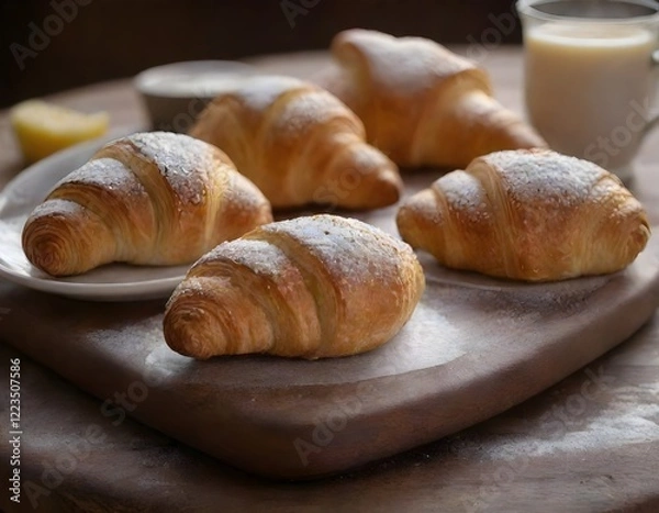 Obraz croissants on a plate