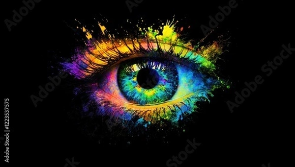 Fototapeta Vibrant Colorful Eye Abstract Art