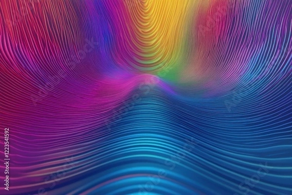 Obraz Highresolution monochromatic geometric rainbow with parallax scrolling effect