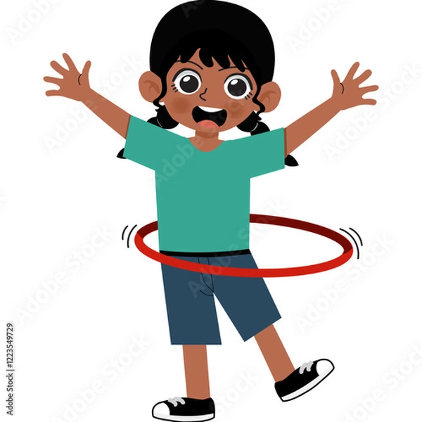 Obraz Kid playing hula hoop
