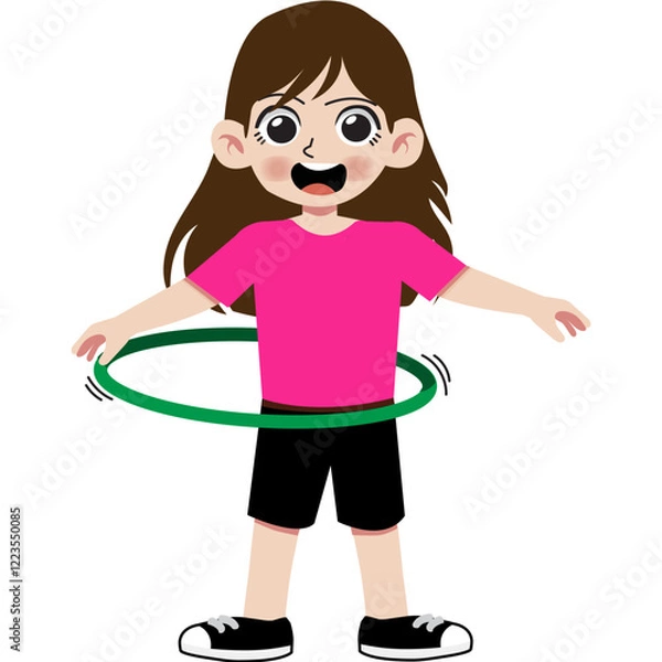 Obraz Kid playing hula hoop