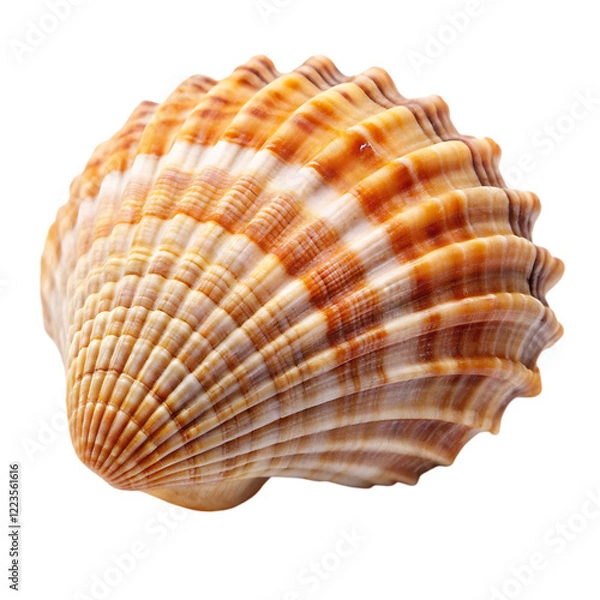 Obraz Striped Seashell Ocean Beach Summer Nature Coastal Shell Sand Image Water Motif Decor     