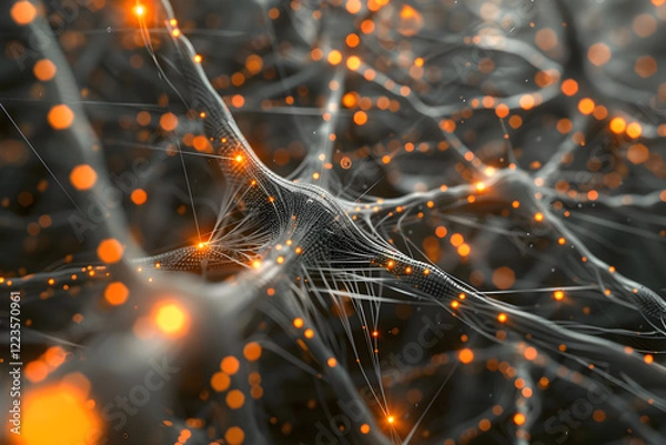 Fototapeta Visual Conceptualization of Neural Network in Machine Learning