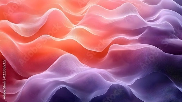 Fototapeta A background of soft waves forming abstract, minimalist curves.